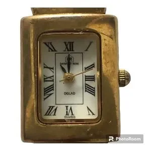 Vintage Gold Tone Daymond Rene Watch RETRO GOLD PLATED DAY-DATE MOON PHASE MEN main image 4